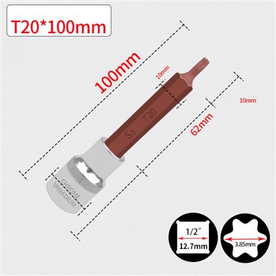 NASADNIK TORX 1/2" T20 L100MM